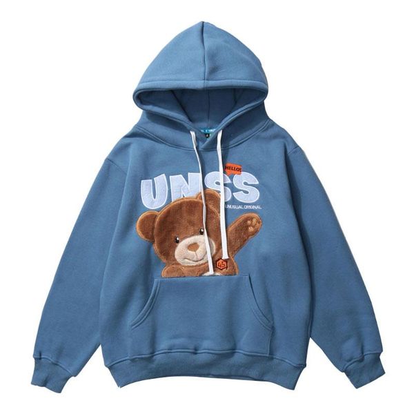 men's hoodies & sweatshirts creative embroidery hello bear streetwear casual pullover hooded mens, Black
men's hoodies & sweatshirts creative embroidery hello bear streetwear casual pullover hooded mens, Black