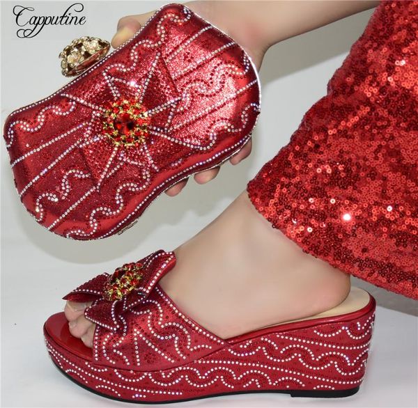 dress shoes fashion red wedding/party african women's wedge heel with purse bag set 88-19 height 7.5cm, Black
dress shoes fashion red wedding/party african women's wedge heel with purse bag set 88-19 height 7.5cm, Black