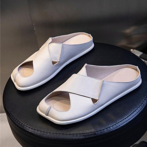 slippers women's flat 2021 summer genuine leather shoes for women ladies solid color woman slipper, Black
slippers women's flat 2021 summer genuine leather shoes for women ladies solid color woman slipper, Black