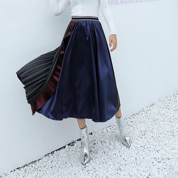 skirts 2021 spring summer high elastic waist blue hit color pleated stitch ruffles half-body skirt women fashion tide a915, Black
skirts 2021 spring summer high elastic waist blue hit color pleated stitch ruffles half-body skirt women fashion tide a915, Black