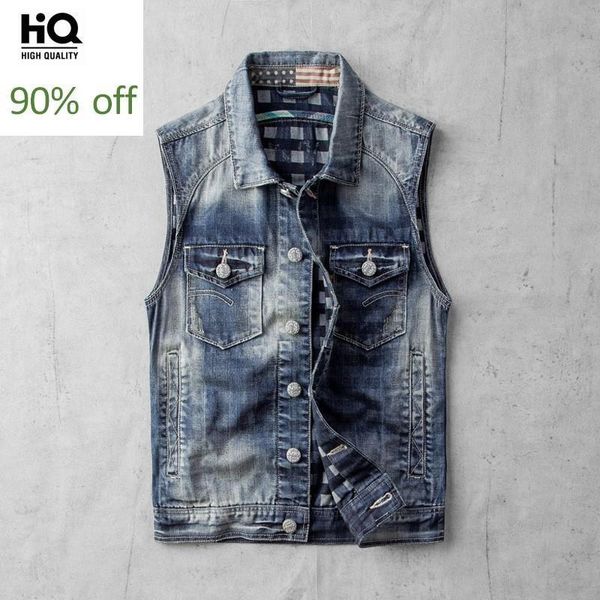 men's vests streetwear mens back letter printed sleeveless denim waistcoats single breasted lapel slim pockets casual male plus size, Black;white
men's vests streetwear mens back letter printed sleeveless denim waistcoats single breasted lapel slim pockets casual male plus size, Black;white