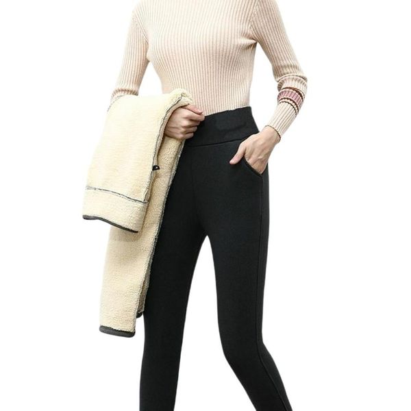 women's leggings winter fleece women ladies thickened solid color elastic high waist skinny stretch pants trousers, Black
women's leggings winter fleece women ladies thickened solid color elastic high waist skinny stretch pants trousers, Black