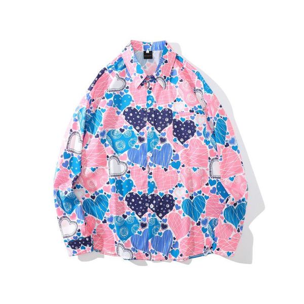 men's casual shirts brand long sleeve streetwear hip hop graffiti heart print shirt harajuku loose, White;black
men's casual shirts brand long sleeve streetwear hip hop graffiti heart print shirt harajuku loose, White;black