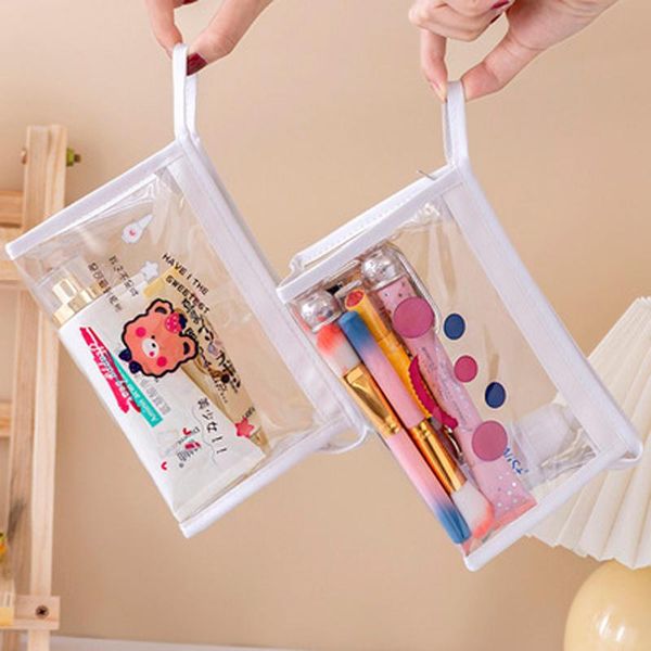 storage bags waterproof washbag cute pattern transparent cosmetic case portable student stationery pencil pvc zipper handbags convenient
storage bags waterproof washbag cute pattern transparent cosmetic case portable student stationery pencil pvc zipper handbags convenient