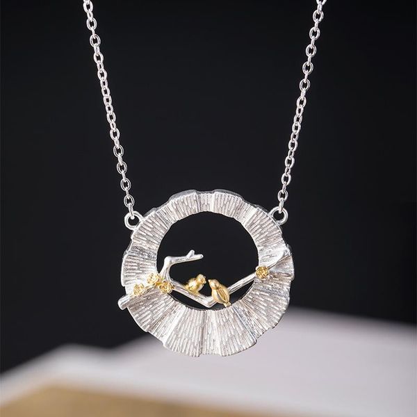 chains vla 925 silver chinese style fashion design bird branch necklace women's personalized hollow round pendant
chains vla 925 silver chinese style fashion design bird branch necklace women's personalized hollow round pendant