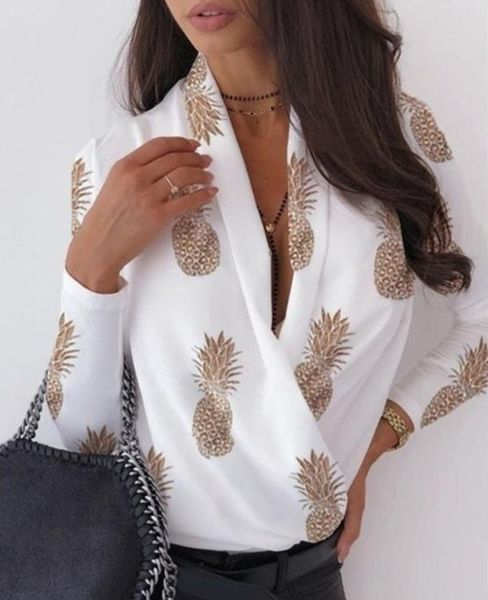 women's blouses & shirts v-neck blouse shirt women fashion ladies and print elegant casual autumn spring long sleeve streetwear cl, White 
women's blouses & shirts v-neck blouse shirt women fashion ladies and print elegant casual autumn spring long sleeve streetwear cl, White
