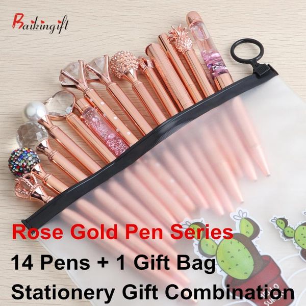 14pcs/lot rose gold ballpoint pen gift stationery combination series rosegold pens for school office suppliers christmas gi, Blue;orange
14pcs/lot rose gold ballpoint pen gift stationery combination series rosegold pens for school office suppliers christmas gi, Blue;orange
