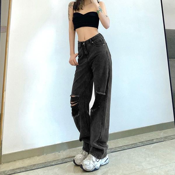 women's jeans women ripped baggy smoky gray elegant wide leg cargo denim pants straight loose high waist trousers femme mujer, Blue
women's jeans women ripped baggy smoky gray elegant wide leg cargo denim pants straight loose high waist trousers femme mujer, Blue