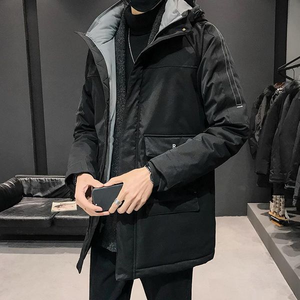 men's down & parkas 2021 winter fleece warm jackets cotton-padded parka man coat thick windbreaker outwear casual overcoat men clothing, Black 
men's down & parkas 2021 winter fleece warm jackets cotton-padded parka man coat thick windbreaker outwear casual overcoat men clothing, Black