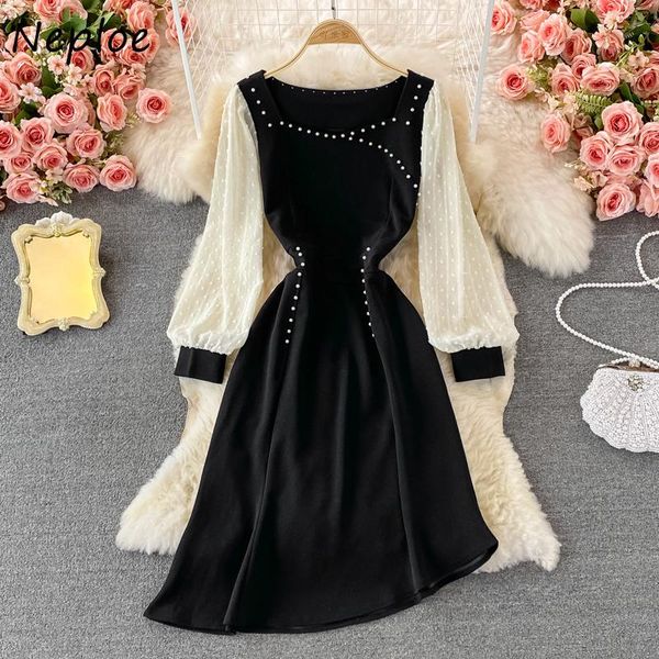 casual dresses neploe high waist mesh patchwork woman dress beading puff sleeve femme robe, Black;gray
casual dresses neploe high waist mesh patchwork woman dress beading puff sleeve femme robe, Black;gray
