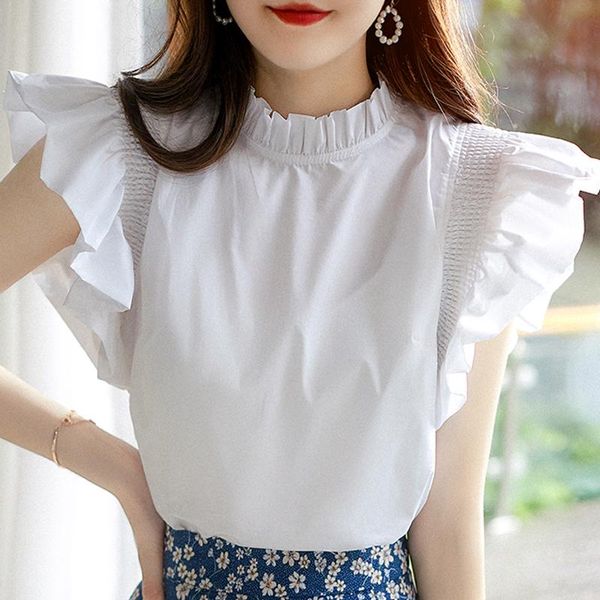 women's blouses & shirts summer white blouse women short sleeve stand collar chiffon shirt blusas mujer de moda 2021 femme e495
women's blouses & shirts summer white blouse women short sleeve stand collar chiffon shirt blusas mujer de moda 2021 femme e495