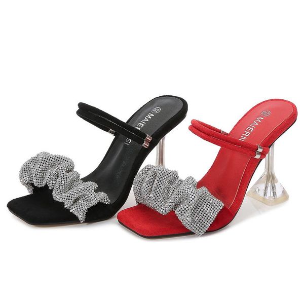 sandals sandalias de las mujeres verano 2021 fashion square toe high heels women rhinestone party shoes size 35-46, Black
sandals sandalias de las mujeres verano 2021 fashion square toe high heels women rhinestone party shoes size 35-46, Black