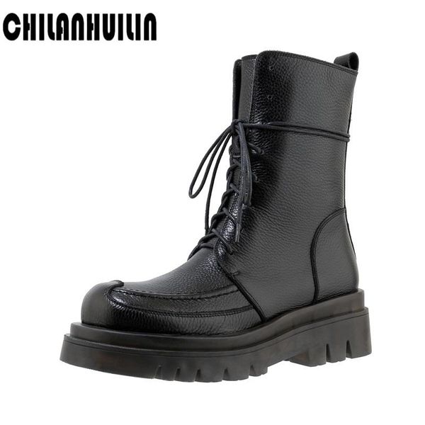 boots fashion women motorcycle shoes platforms ankle wedges female lace up genuine leather oxford woman high heels, Black
boots fashion women motorcycle shoes platforms ankle wedges female lace up genuine leather oxford woman high heels, Black