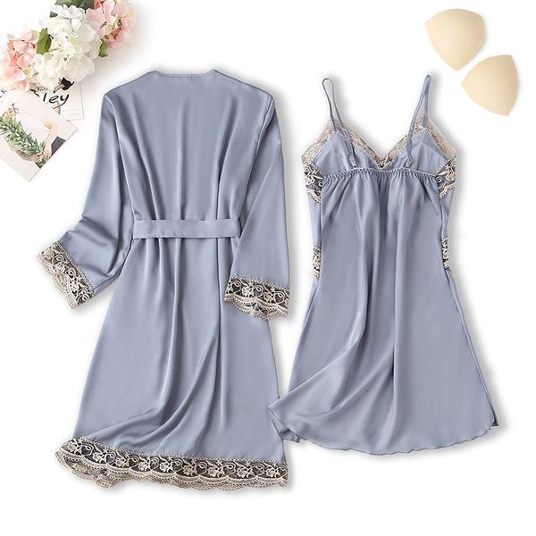 women's sleepwear women kimono bathrobe gown satin 2pcs twinset robe set lace negligee hollow out bride bridesmaid nightgown, Black;red
women's sleepwear women kimono bathrobe gown satin 2pcs twinset robe set lace negligee hollow out bride bridesmaid nightgown, Black;red