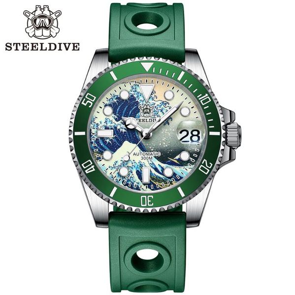 wristwatches steeldive sd1953j nh35a ceramic bezel men's automatic watch kanagawa waves aseptic dial sk007 diving watches men c3 lumino, Slivery;brown
wristwatches steeldive sd1953j nh35a ceramic bezel men's automatic watch kanagawa waves aseptic dial sk007 diving watches men c3 lumino, Slivery;brown