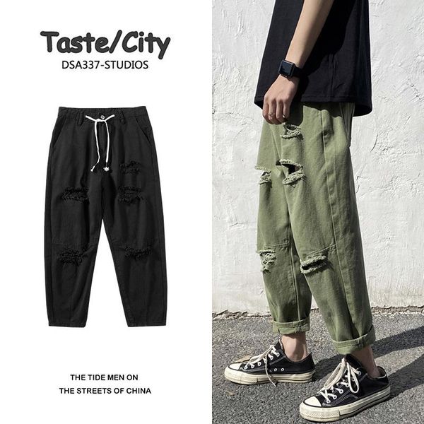 men's jeans icclek black ripped loose hip-hop pants straight-leg patchwork baggy men, Blue
men's jeans icclek black ripped loose hip-hop pants straight-leg patchwork baggy men, Blue