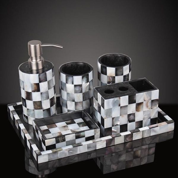 bathroom supplies natural shells checkered resin lotion bottle soap saucer teeth cup mouth decoration accessories bath accessory set 
bathroom supplies natural shells checkered resin lotion bottle soap saucer teeth cup mouth decoration accessories bath accessory set