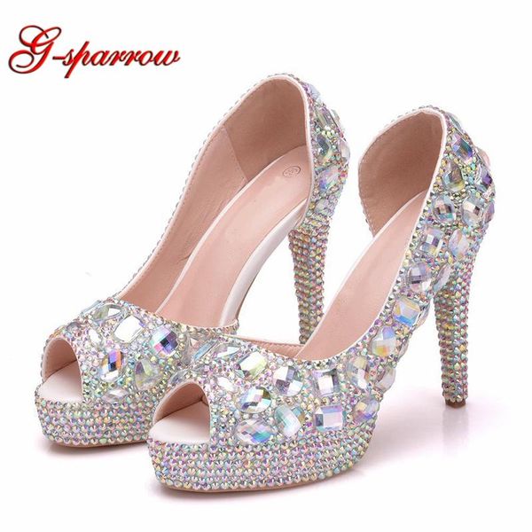 dress shoes gorgeous ab crystal wedding handmade rhinestone party prom peep toe platforms fashion cinderella pumps, Black
dress shoes gorgeous ab crystal wedding handmade rhinestone party prom peep toe platforms fashion cinderella pumps, Black