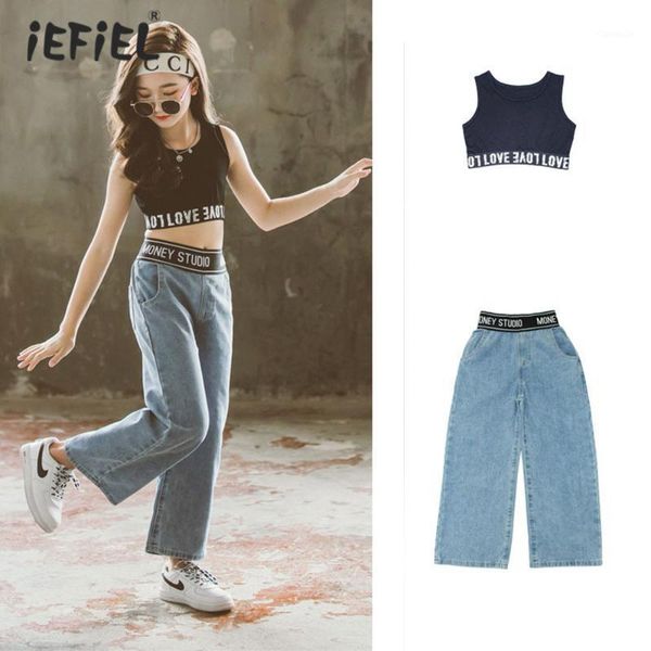 summer girls clothing sets casual black vest jeans pants 2pcs kids child clothes suits teenage fashion streewear, White
summer girls clothing sets casual black vest jeans pants 2pcs kids child clothes suits teenage fashion streewear, White