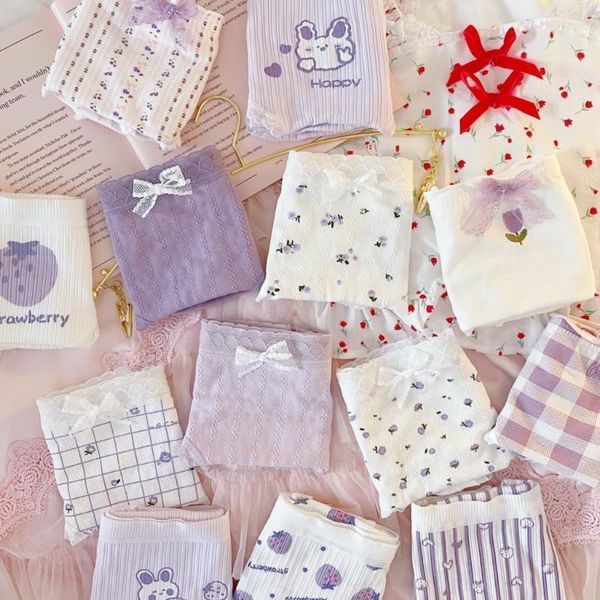 women's panties lolita underwear cotton girl japanese style cartoon cute threaded small mid-waist light purple strawberry 5 pc, Black;pink
women's panties lolita underwear cotton girl japanese style cartoon cute threaded small mid-waist light purple strawberry 5 pc, Black;pink