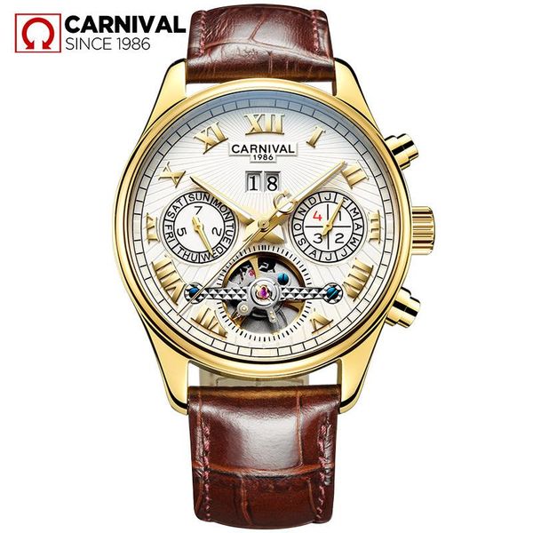 wristwatches carnival brand fashion gold automatic watch men luxury waterproof luminous military mechanical wristwatch relogio masculino 202, Slivery;brown
wristwatches carnival brand fashion gold automatic watch men luxury waterproof luminous military mechanical wristwatch relogio masculino 202, Slivery;brown