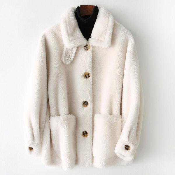 women's fur & faux female winter women real clothes 2021 korean short sheep shearing jacket vintage warm wool coat hiver fr305, Black
women's fur & faux female winter women real clothes 2021 korean short sheep shearing jacket vintage warm wool coat hiver fr305, Black