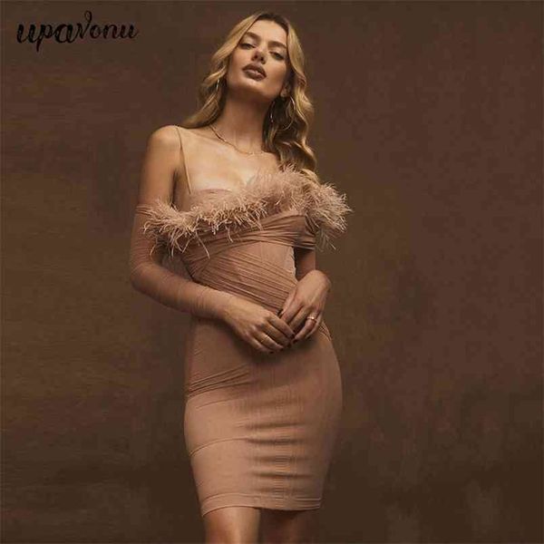 women's feather bandage dress spaghetti strap long sleeve tulle bodycon draped club party vestidos 210524, Black;gray
women's feather bandage dress spaghetti strap long sleeve tulle bodycon draped club party vestidos 210524, Black;gray
