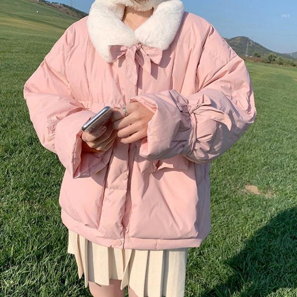 women's down & parkas 2021 winter women sweet single breasted bow coat female thick warm jacket pink blue pocket cute fur collar coats, Black
women's down & parkas 2021 winter women sweet single breasted bow coat female thick warm jacket pink blue pocket cute fur collar coats, Black