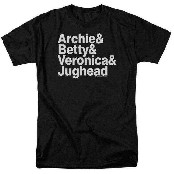 archie comics ampersand list t shirt licensed comic book tee black, White;black 
archie comics ampersand list t shirt licensed comic book tee black, White;black
