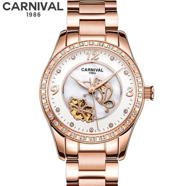 wristwatches carnival women watches automatic machinery rhinestone steel band fashion rose gold ladies gift relogio, Slivery;brown
wristwatches carnival women watches automatic machinery rhinestone steel band fashion rose gold ladies gift relogio, Slivery;brown