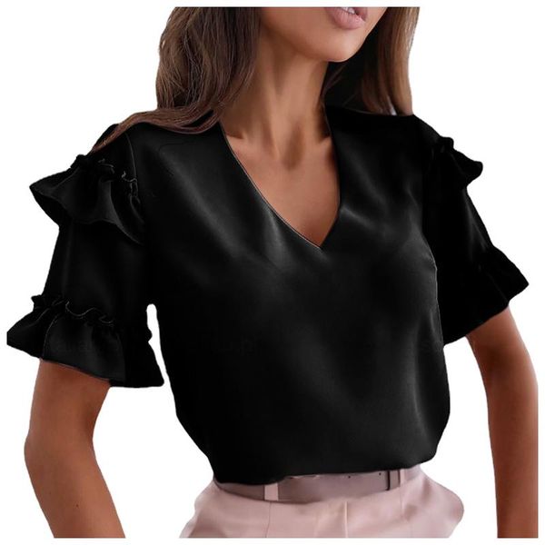 women's t-shirt ruffle short-sleeved t-shirts summer casual bohemia loose solid color v-neck y2k femme plus size t shirts zaraing, White
women's t-shirt ruffle short-sleeved t-shirts summer casual bohemia loose solid color v-neck y2k femme plus size t shirts zaraing, White