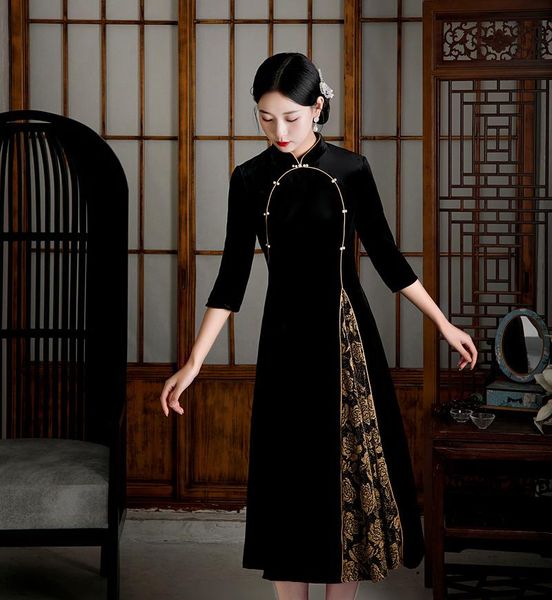 ethnic clothing velour mandarin collar qipao casual improve vestidos chinese dress elegant oriental prom gown traditional beading cheongsam, Red
ethnic clothing velour mandarin collar qipao casual improve vestidos chinese dress elegant oriental prom gown traditional beading cheongsam, Red