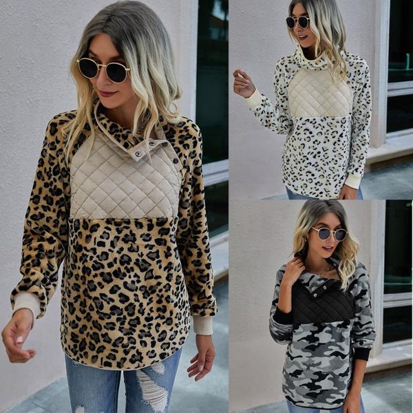 women fashion sweatshirts leopard printing keep warm plush long sleeves patchwork turn-down collar plus size hoodies clothes women's &, Black
women fashion sweatshirts leopard printing keep warm plush long sleeves patchwork turn-down collar plus size hoodies clothes women's &, Black