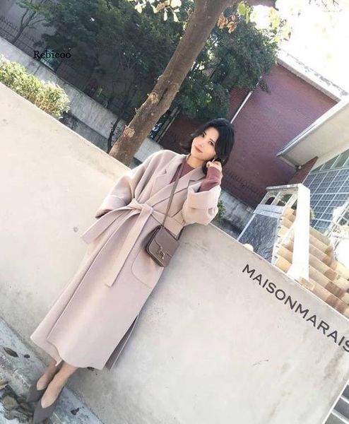 women's wool & blends winter women coat woolen coats female belt slim long basic both sides of the slit jacket plus size 4xl, Black
women's wool & blends winter women coat woolen coats female belt slim long basic both sides of the slit jacket plus size 4xl, Black