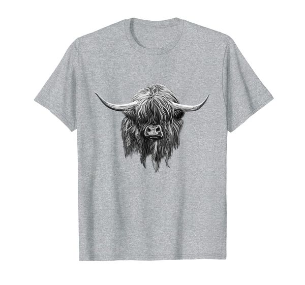 wee hamish the scottish highland cow t-shirt, White;black