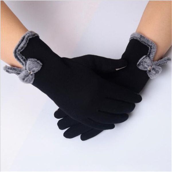 five fingers gloves autumn and winter korean warm ladies plus velvet touch screen fashion solid color kawaii bow, Blue;gray
five fingers gloves autumn and winter korean warm ladies plus velvet touch screen fashion solid color kawaii bow, Blue;gray