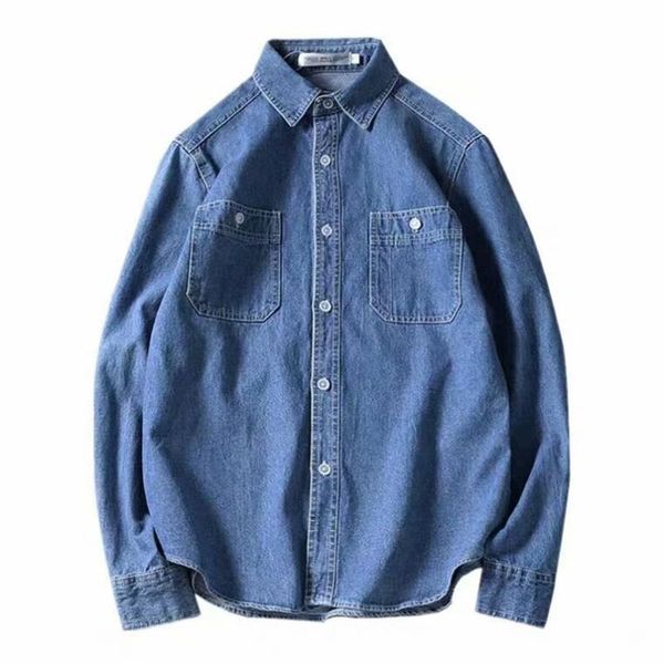 men's casual shirts vintage denim shirt men long sleeve jean jacket japanese streetwear baggy outerwear 2021 fashion mens clothes, White;black
men's casual shirts vintage denim shirt men long sleeve jean jacket japanese streetwear baggy outerwear 2021 fashion mens clothes, White;black