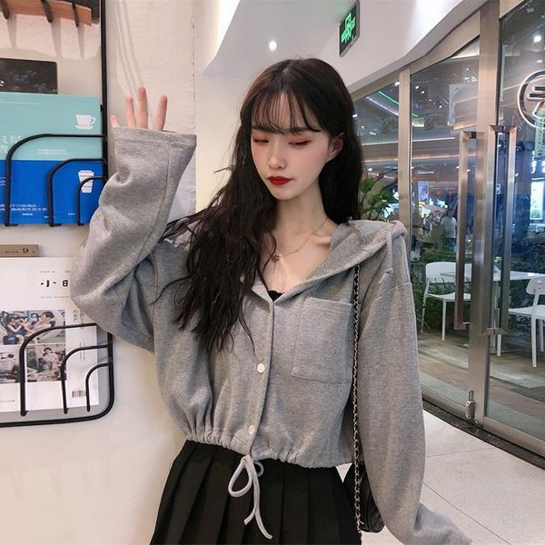 women's hoodies & sweatshirts hooded lazy wind jacket autumn new korean version loose-cut rope short women clothes hoodie x8t1, Black
women's hoodies & sweatshirts hooded lazy wind jacket autumn new korean version loose-cut rope short women clothes hoodie x8t1, Black
