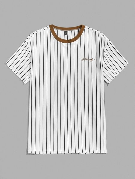 men striped & letter graphic tee k2pv#, White;black
men striped & letter graphic tee k2pv#, White;black