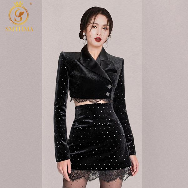 fashion two piece set dot velvet long sleeve black jacket + high waist lace patchwork skirt suit 210520, White
fashion two piece set dot velvet long sleeve black jacket + high waist lace patchwork skirt suit 210520, White