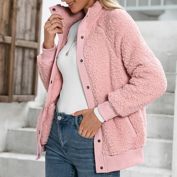 women's jackets women plush coat autumn winter warm cardigan jacket european american style female soft thicken wool overcoat, Black;brown
women's jackets women plush coat autumn winter warm cardigan jacket european american style female soft thicken wool overcoat, Black;brown