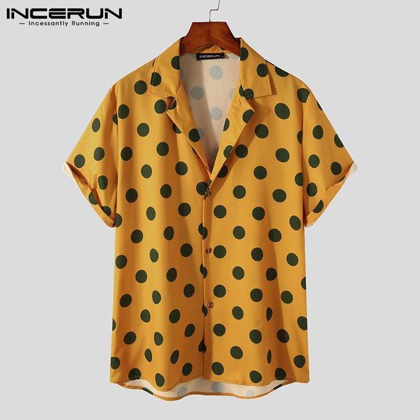 men's casual shirts man button chemise streetwear incerun 2021 summer hawaiian printed shirt men short sleeve polka dot printing camisa, White;black
men's casual shirts man button chemise streetwear incerun 2021 summer hawaiian printed shirt men short sleeve polka dot printing camisa, White;black