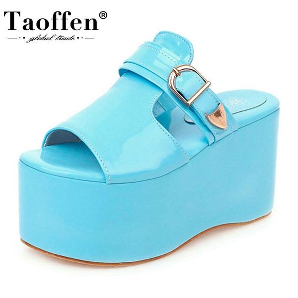 sandals taoffen thick bottom women fashion platform shoes metal decoration open toe buckle slip on footwear size 33-48, Black
sandals taoffen thick bottom women fashion platform shoes metal decoration open toe buckle slip on footwear size 33-48, Black