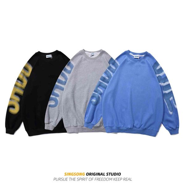 the fine fleece hoodies street hip hop trend graffiti letter print loose round neck pullover, Black
the fine fleece hoodies street hip hop trend graffiti letter print loose round neck pullover, Black