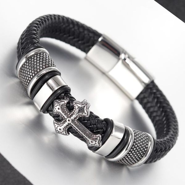 charm bracelets classical multi-layer handmade leather chain weaved man fashion magnet clasp 316l stainless steel wristband cross, Golden;silver
charm bracelets classical multi-layer handmade leather chain weaved man fashion magnet clasp 316l stainless steel wristband cross, Golden;silver