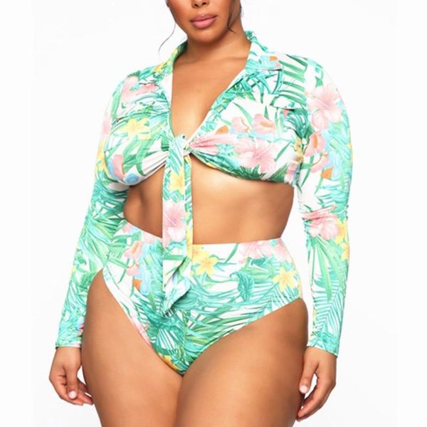 one-piece suits g6de women summer tropical floral print 2 pieces bikini set long sleeve tie knot front crop swimsuit high waist tummy th
one-piece suits g6de women summer tropical floral print 2 pieces bikini set long sleeve tie knot front crop swimsuit high waist tummy th