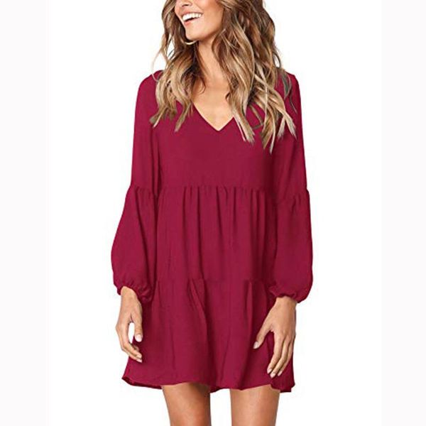fashion solid casual women v-neck ladies elegant dress lantern long sleeve draped flowy swing shift clothes women's swimwear, White;black
fashion solid casual women v-neck ladies elegant dress lantern long sleeve draped flowy swing shift clothes women's swimwear, White;black