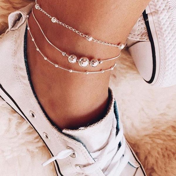anklets 3 pcs/set simple women set round bead chain silver color anklet summer barefoot fashion female birthday gift jewelry, Red;blue
anklets 3 pcs/set simple women set round bead chain silver color anklet summer barefoot fashion female birthday gift jewelry, Red;blue