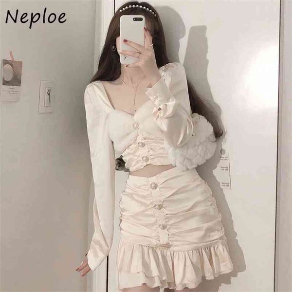 elegant spring two piece set women v neck long sleeve draped blouse + high waist hip ruffles skirt suit slim 210422, White
elegant spring two piece set women v neck long sleeve draped blouse + high waist hip ruffles skirt suit slim 210422, White