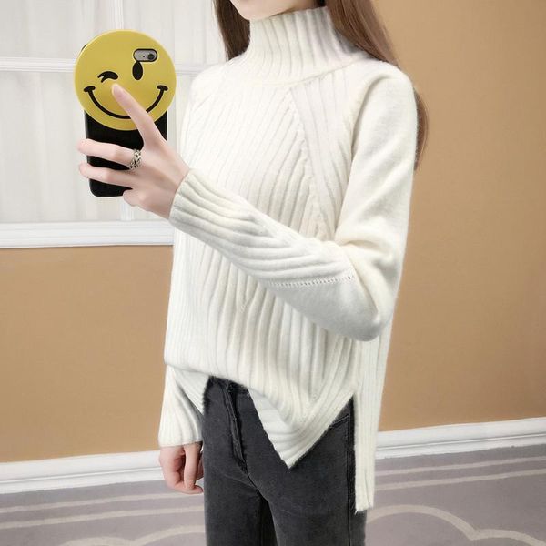 women's sweaters 2021 autumn winter korean version of the semi-high collar sweater head loose split thick short female b125, White;black
women's sweaters 2021 autumn winter korean version of the semi-high collar sweater head loose split thick short female b125, White;black